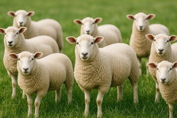 Fototapeta premium Farm-fresh healthy sheep of purebred lineage