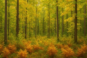 Early Autumn Forest Scene