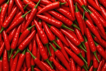 Vibrant red chili peppers blended together