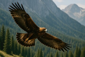 Obraz premium Majestic Golden Eagle in Flight