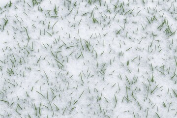 Snow reveals lush green grass beneath