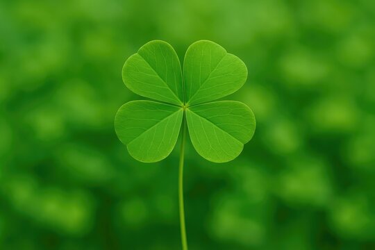 Joyful four-leaf clover for good luck