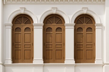 Elegant windows featuring colonial arch design