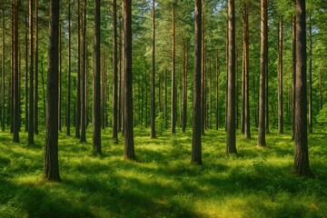 Obraz premium Lush greenery during the summer season