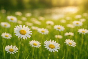 Wildflowers blooming across the meadow