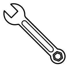Wrench Silhouette Line Art Illustration