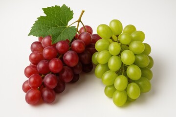 Fototapeta premium Juicy grapes displayed on a clean white backdrop