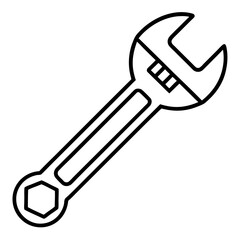 Wrench Silhouette Line Art Illustration