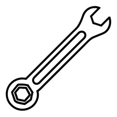 Wrench Silhouette Line Art Illustration