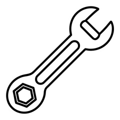 Wrench Silhouette Line Art Illustration