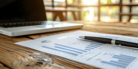 Close-Up of Business Documents on Desk