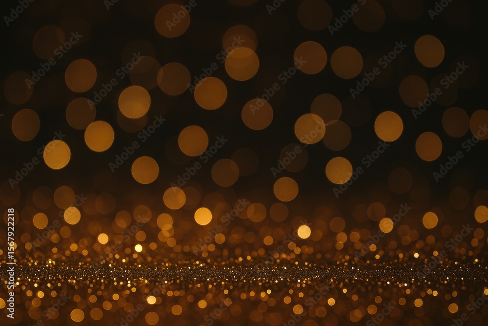 Poster sparkling retro illumination backdrop with gold and deep tones, blurred effect