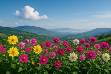 Blooming Flowers in the Mountain Region