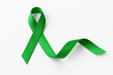 Concept of Mitochondrial Disorders Linked to Kidney Cancer with Green Ribbon on White Background