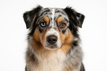 Close-up of a blue merle Australian shepherd's face