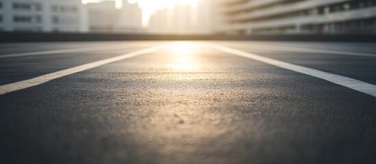 Asphalt Pathway at Sunset: Urban Landscape