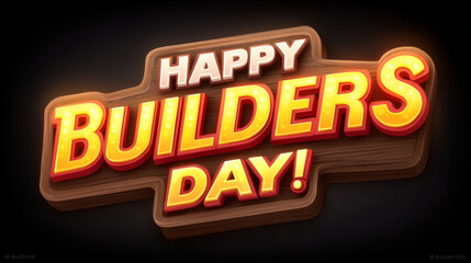 Festive Builder’s Day banners with bold text