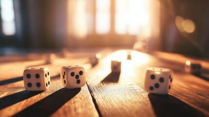Dice Game at Sunset: A Golden Hour Roll