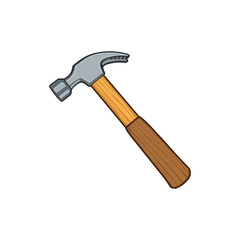 Construction Hammer Tool Vector Graphic.
