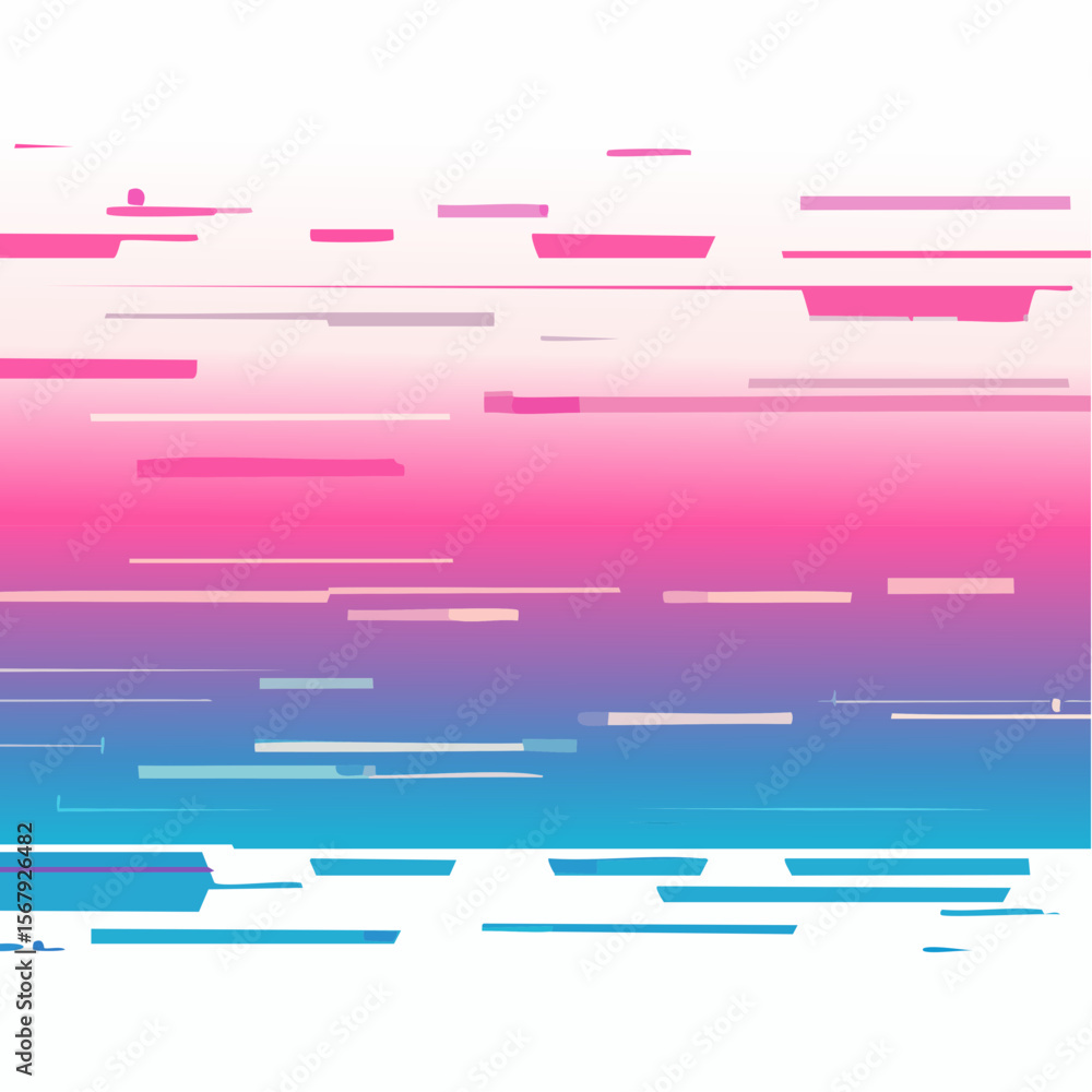 Poster abstract digital illustration with gradient background and horizontal lines.