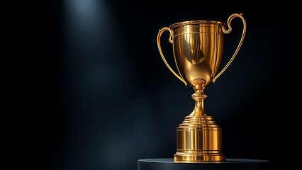 A gleaming gold trophy on display, representing achievement and excellence.