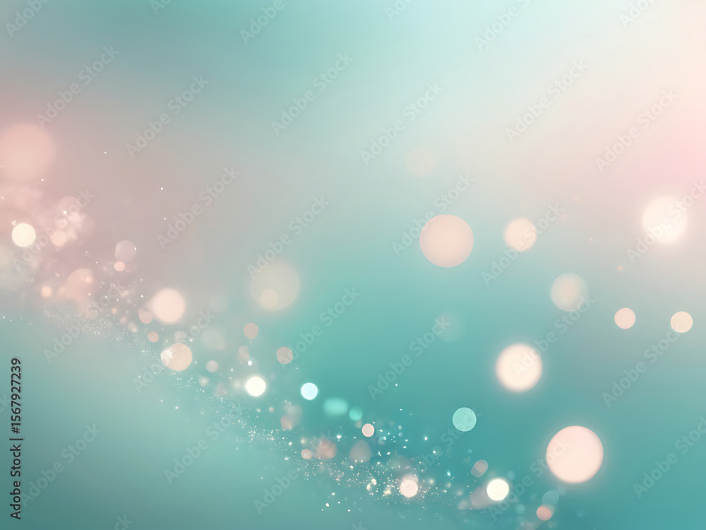 Poster abstract dreamy blue background with soft glowing sparkles, smooth gradient texture, elegant bokeh l