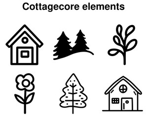 Cottagecore House and Nature Icons