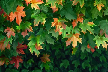 Detailed Visual  of Tree Natural Pattern Summer Leaves Colorful