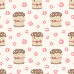 Tile pattern with sweet chocolate cakes