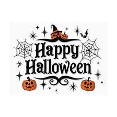 Happy Halloween Typography design vector style with white background vector

