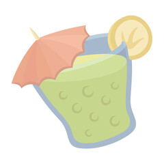 Illustration with tropical lime cocktail