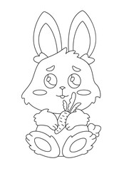 Illustration of a cute bunny with carrot