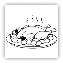 brazier. Fried eggplant, potatoes, peppers, tomatoes in pan. Vegetarian dish. View from above. Wooden background. Copy space