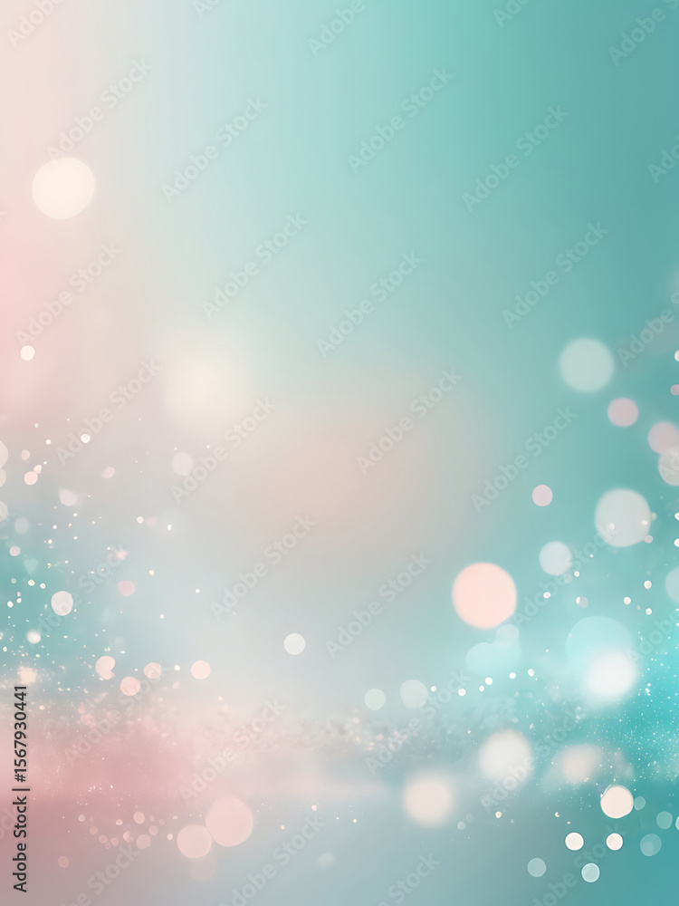 Poster abstract dreamy blue background with soft glowing sparkles, smooth gradient texture, elegant bokeh l
