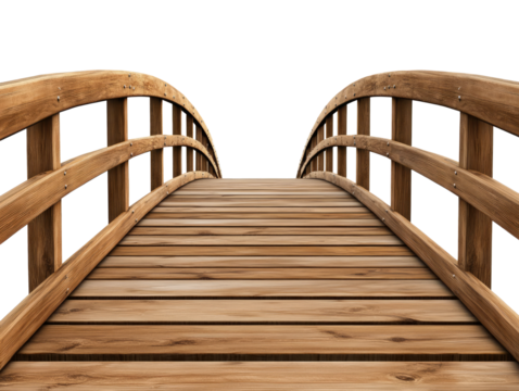 wooden bridge over the river - Powered by Adobe