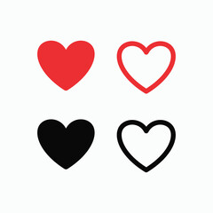 Red heart set vector