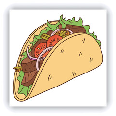 brazier. Fried eggplant, potatoes, peppers, tomatoes in pan. Vegetarian dish. View from above. Wooden background. Copy space