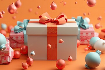 Detailed Visual  of Gift Box, Festival Celebration Elements, 3D RenderingHigh Detail, 8K