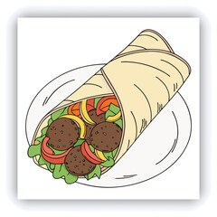 brazier. Fried eggplant, potatoes, peppers, tomatoes in pan. Vegetarian dish. View from above. Wooden background. Copy space