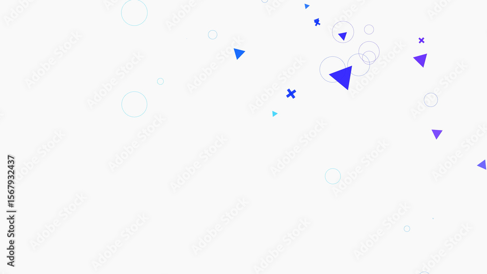 Poster white clean background with geometrical shapes on the top right. backdrop wallpaper illustration wit