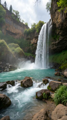 Fototapeta premium Majestic Waterfall Portrait