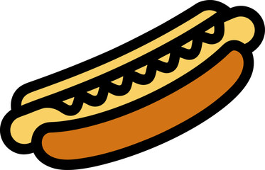 Simple Hot Dog Icon Black and White Vector