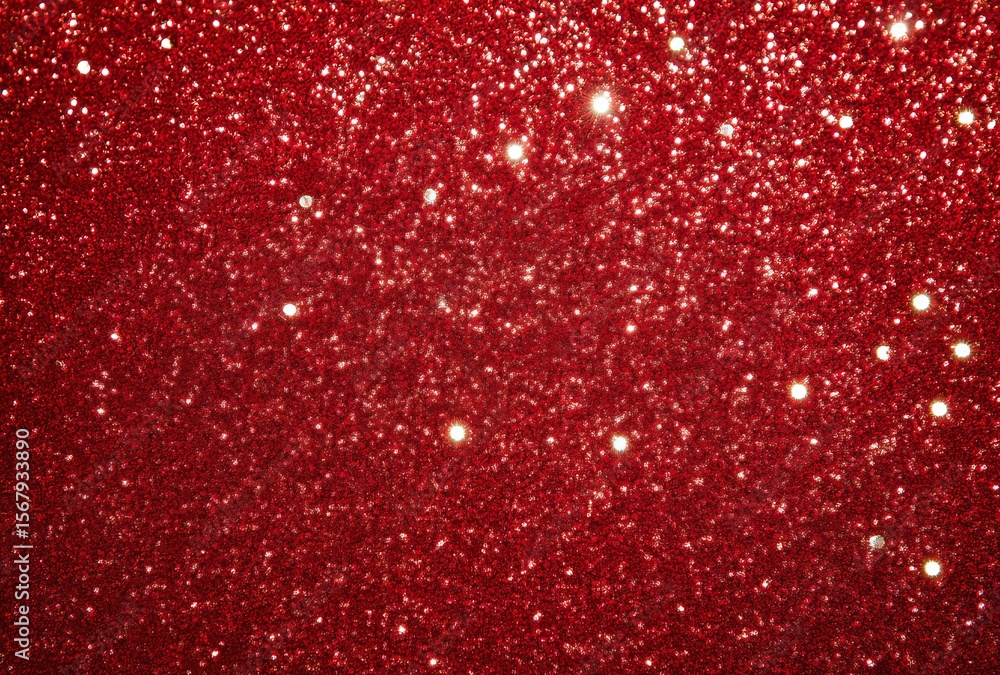 Poster shiny red glittery texture background with sparkles for festive and artistic projects