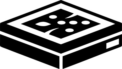 Pizza Box Takeout Icon Black and White Vector