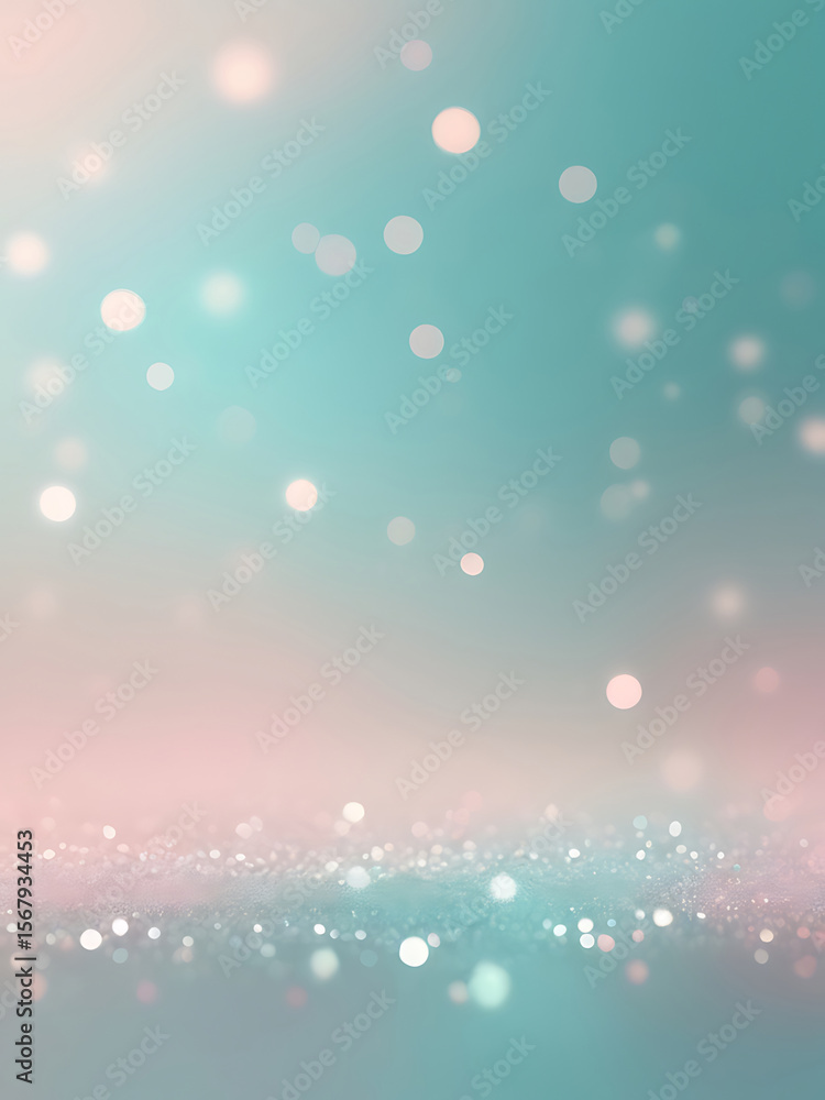 Poster abstract dreamy blue background with soft glowing sparkles, smooth gradient texture, elegant bokeh l