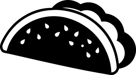 Traditional Taco Shell with Filling Vector