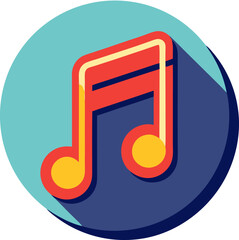 Vector music icon. Sound note illustration. stock illustration
