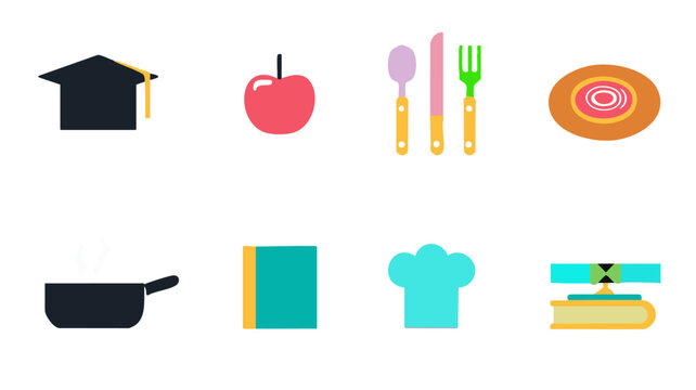 Education cooking food learning study knowledge graduation culinary school recipe book chef hat