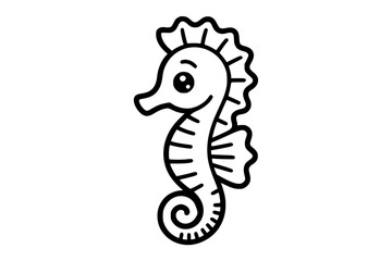 Fototapeta premium Cute Seahorse Minimalist Bold Line Art Vector for Apparel and Vinyl Cutting