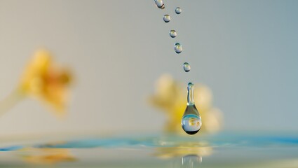 Water drops liquid droplet condensation moisture flow nature freshness purity clean splash